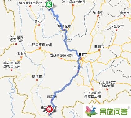從瀘沽湖到西雙版納怎么坐車？有多少公里？瀘沽湖到西雙版納火車有沒有？