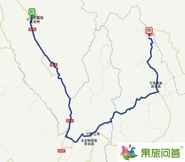 從香格里拉到瀘沽湖有多少公里？自駕車地圖